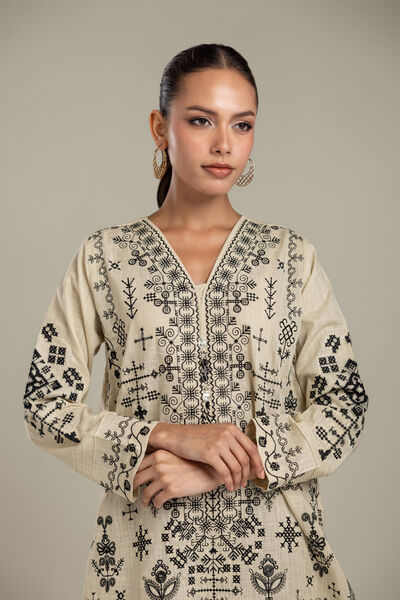Embroidered | Heavy Textured Cotton | Fabrics 2 Piece | Top and Bottom | AED 230.00