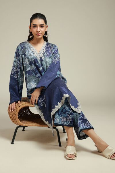 Embroidered | Satin | 2-Piece Tailored Set | AED 230.00