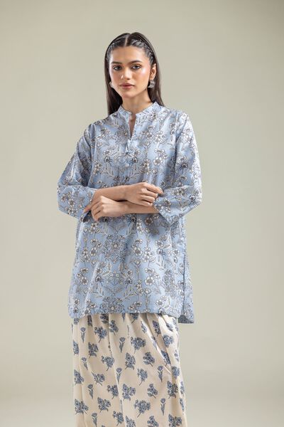 Printed | Cotton Dobby | Round-Neck Cotton Kurta | AED 100.00