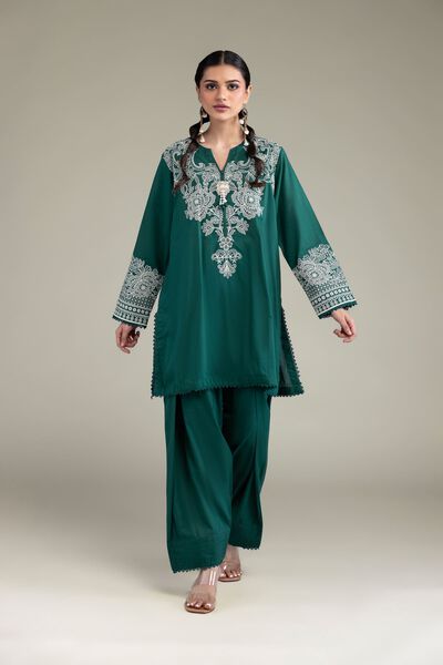 Dyed | Cambric | Green Solid Shalwar  | AED 80.00