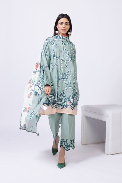 Embroidered | Crosshatch Poplin | Pants | AED 24.00