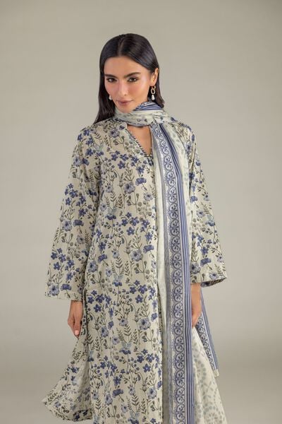 Printed | Cambric | Floral Longline Kurta | AED 150.00
