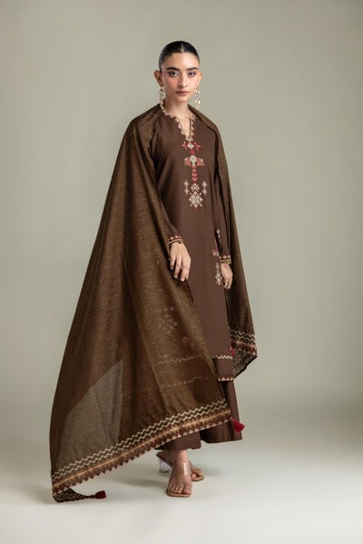 Embroidered | Mesuri | Brown Mesuri Dupatta | AED 150.00