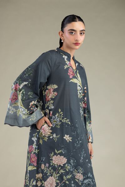 Printed | Cambric | Floral Cambric Kurta | AED 200.00