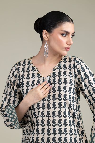 Printed | Cambric | Short V-Neck Kurta | AED 100.00
