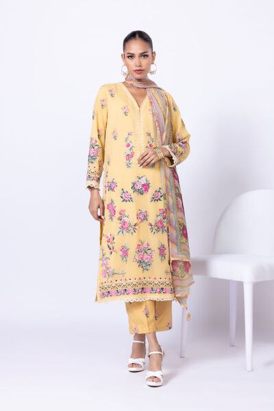 Embroidered | Polyester Crinkle Chiffon | Kurta | AED 120.00