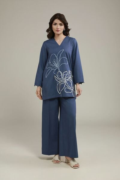 Dyed | Heavy Textured Cotton | Relaxed Solid Pants | AED 60.00