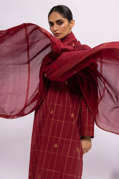 Dupatta, RED, hi-res