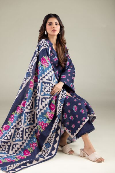 Embroidered | Textured Cotton | Floral Geometric Dupatta | AED 80.00