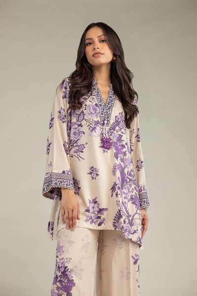 Printed | Viscose | Floral V-Neck Kurta | AED 75.00