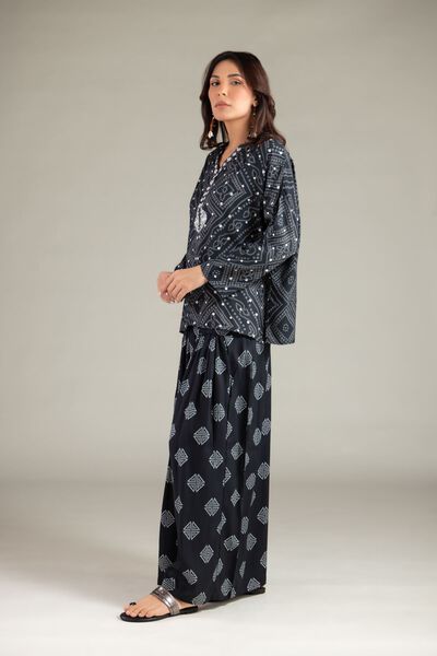 Embroidered | Viscose Crepe | Trousers | AED 60.00
