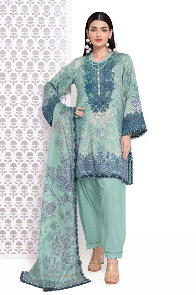 Cotton Satin | Embroidered | Fabrics 3 Piece | AED 100.00