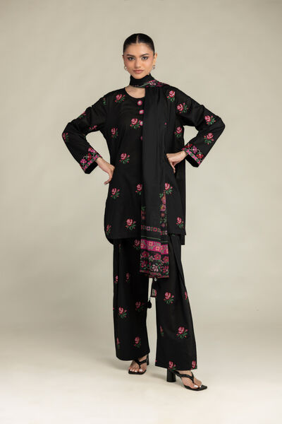 Embroidered | Cambric | Black Cambric Shalwar | AED 150.00