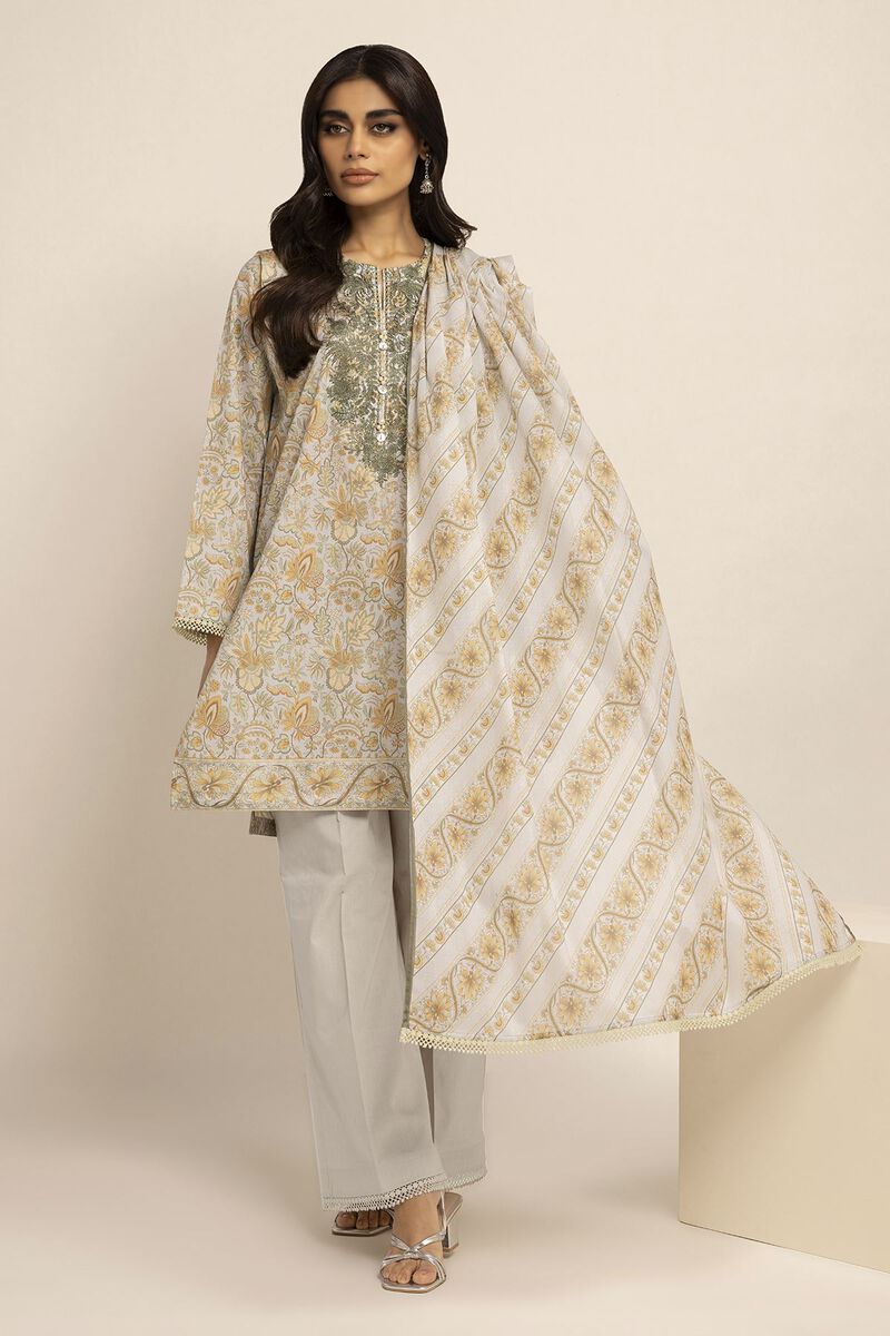 Embroidered | Cambric | Fabrics 3 Piece | null