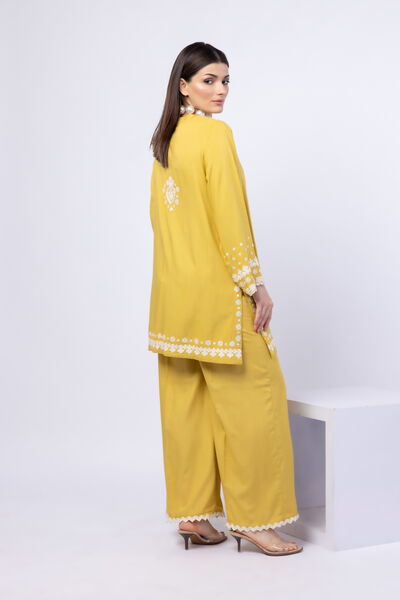 Embroidered | Crosshatch Raw Silk | Pants | AED 27.60