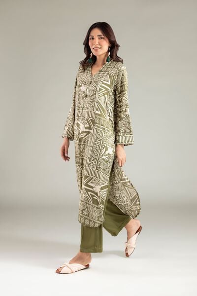 Printed | Viscose | Solid Straight Pants | AED 100.00