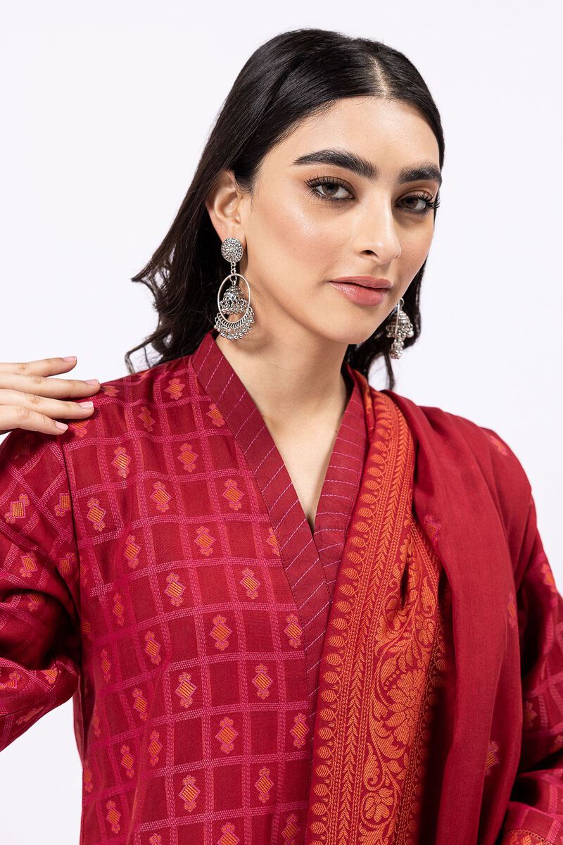Dyed | Cotton Brosha Jacquard | Fabrics 3 Piece | null