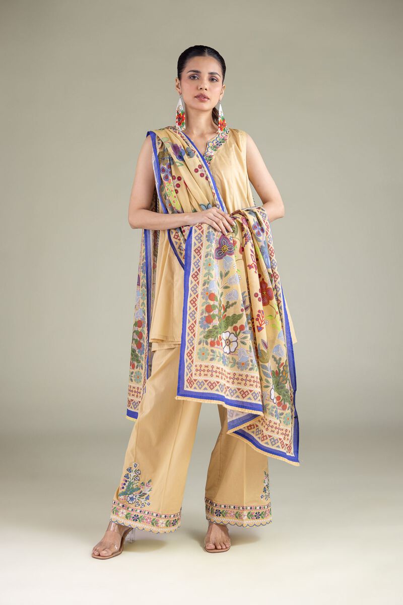 Buy Geometric Threadwork Dupatta | 50.00 AED | 1-26-117-C-G-VG_MULTI ...
