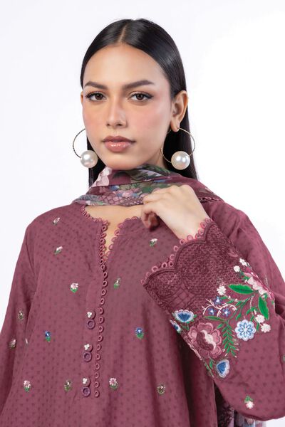 Embroidered | Cotton Dobby | Fabrics 3 Piece | AED 200.00