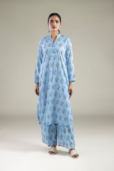 Embroidered | Viscose | Relaxed Paisley Pants | AED 24.00