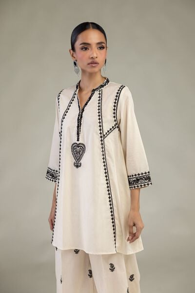 Embroidered | Cambric | Cambric V-Neck Kurta | AED 180.00
