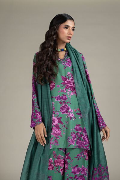 Embroidered | Raw Silk | 3-Piece Tailored Set | AED 350.00