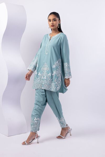 Dyed | Crosshatch Raw Silk | Shalwar | AED 30.00