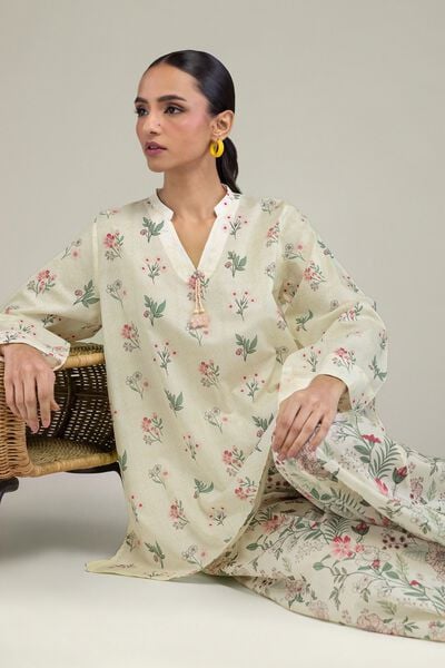 Printed | Cambric | Floral Cambric Kurta | AED 100.00