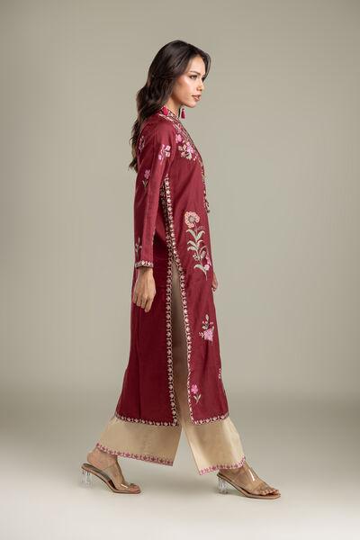 Embroidered | Textured Cotton | Pants | AED 130.00