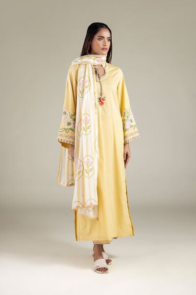 Embroidered | Cotton Dobby | Solid Straight Pants | AED 80.00