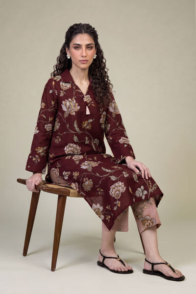 Printed | Light Khaddar | Floral Khaddar Kurta | AED 150.00