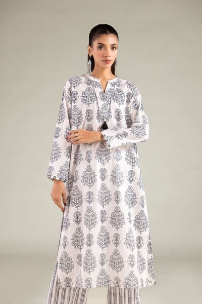 Printed | Cambric | Floral V-Neck Kurta | AED 100.00