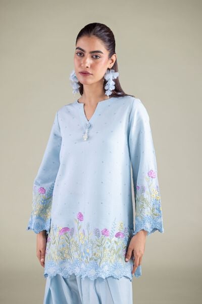 Embroidered | Mesuri | Floral Thread Kurta | AED 115.00