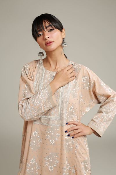 Printed | Cambric | Longline Cambric Kurta | AED 130.00