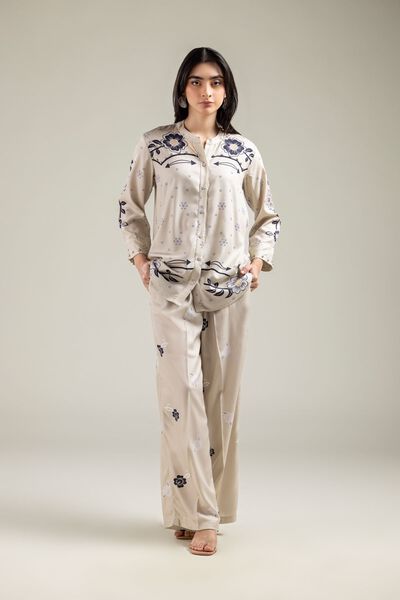 Embroidered | Viscose Crepe | Trousers | AED 50.00