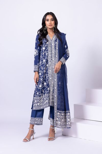 Embroidered | Viscose Oak Silk | Pants | AED 160.00