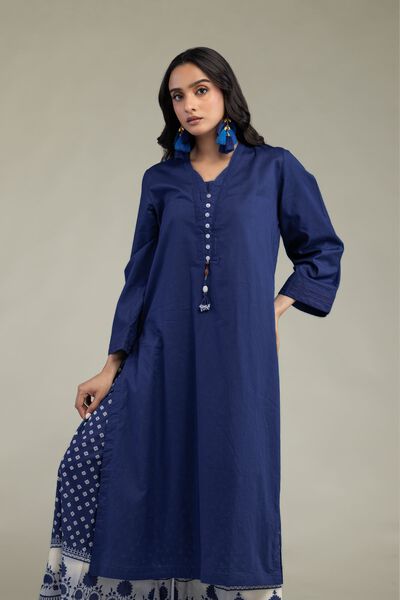 Printed | Cambric | Longline Solid Kurta | AED 150.00