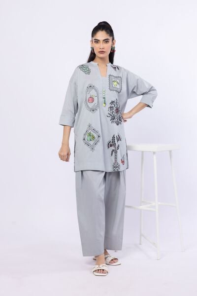 Embroidered | Crosshatch Poplin | Kurta | AED 60.00