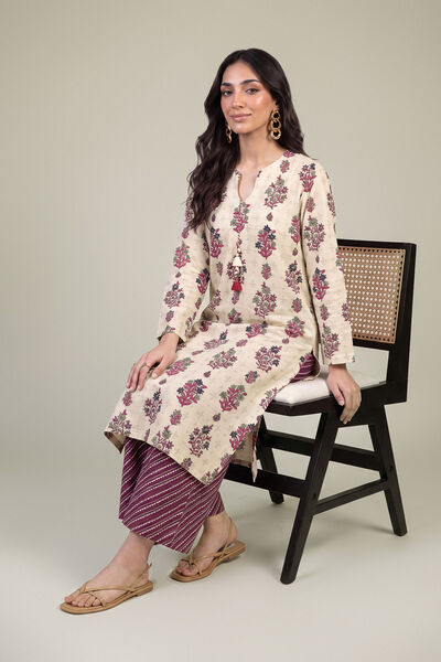 Printed | Light Khaddar | Longline Floral Kurta | AED 150.00