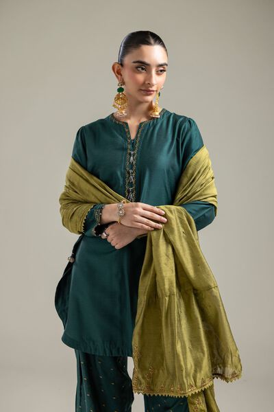 Cotton Net | Olive Net Dupatta | AED 75.00