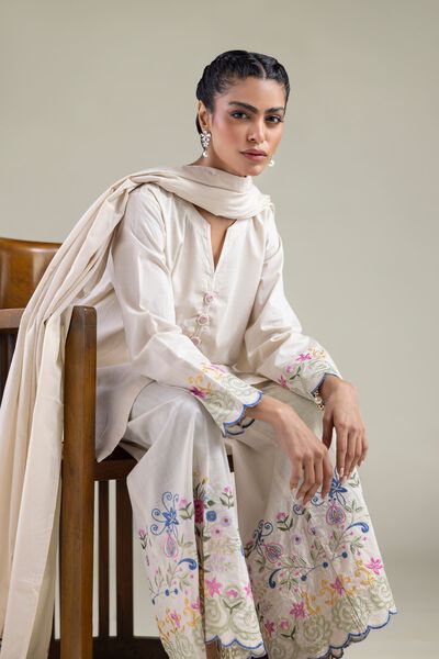 Embroidered | Textured Cotton | Kurta | AED 130.00