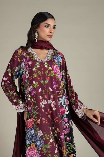 Embroidered | Raw Silk | Three-Piece Tailored Set | AED 350.00