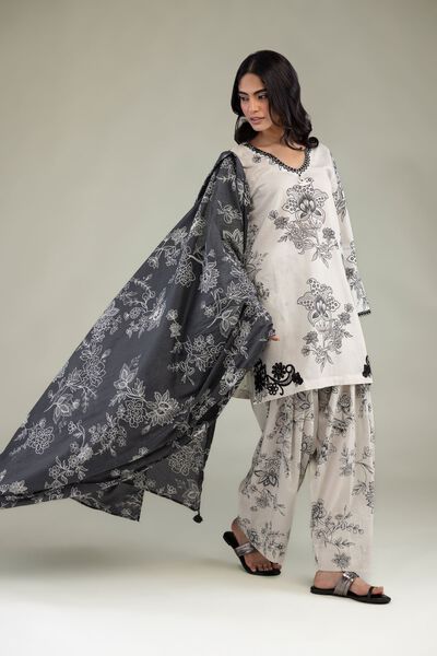 Embroidered | Lawn | Gray Lawn Dupatta | AED 80.00