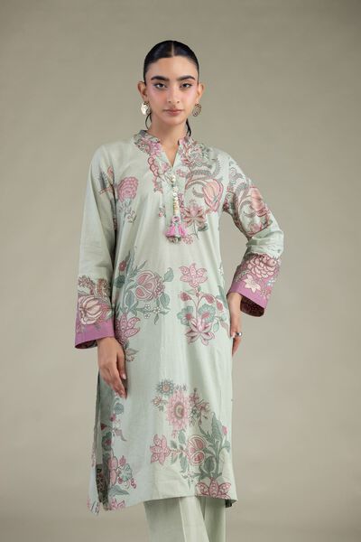 Printed | Cambric | Floral Cambric Kurta | AED 150.00