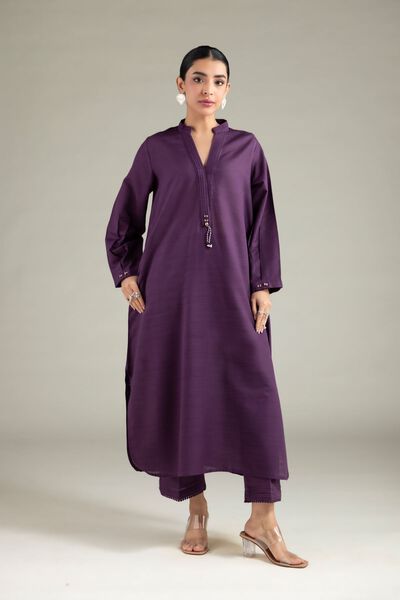 Dyed | Textured Cotton | Pants | AED 80.00