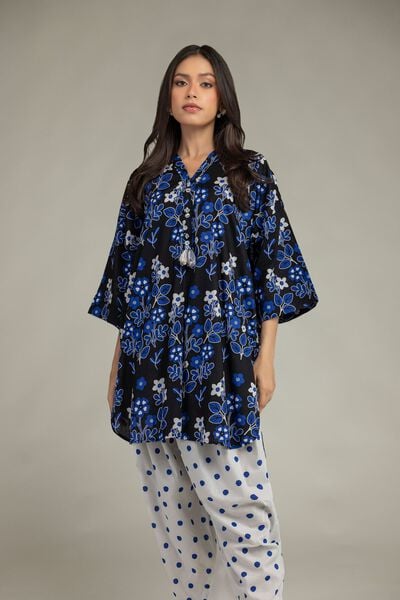 Printed | Cambric | Floral V-Neck Kurta | AED 150.00