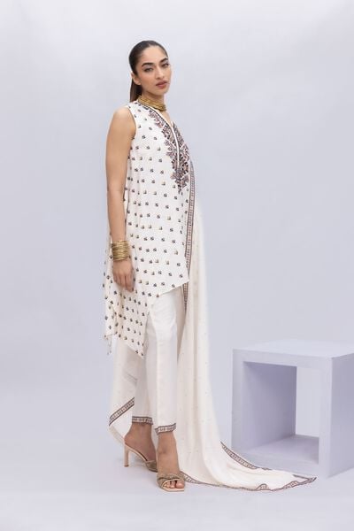 Embroidered | Russian Raw Silk | Pants | AED 46.00