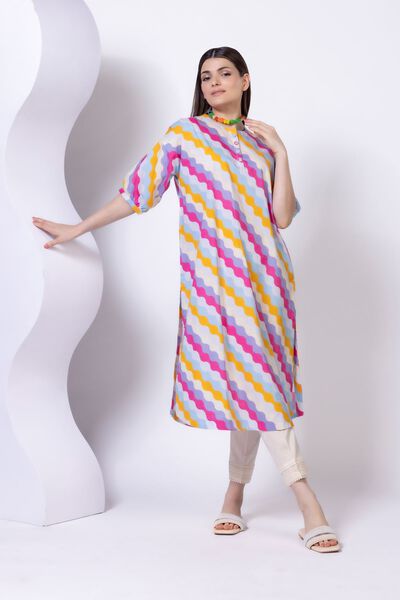 Printed | Crosshatch Poplin | Kurta | AED 50.00