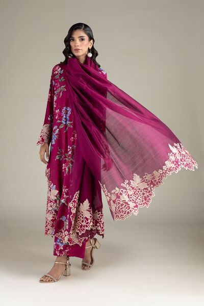 Embroidered | Raw Silk | 3-Piece Tailored Silk | AED 350.00