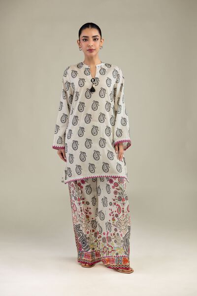 Printed | Textured Weave | Paisley Printed Pants | AED 100.00